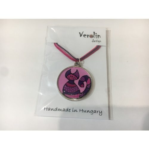 Verolin Design-Kézzel festett Pink Macska